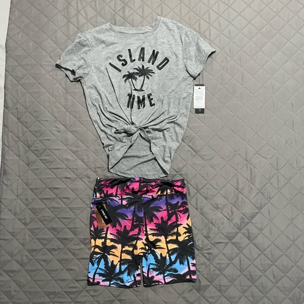 Madden Girl Tie Front Shirt and Shorts 2 Piece Set - Size XL (12)
